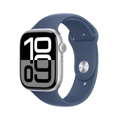 Apple Watch Series 10 [GPS 46mm] Smartwatch with Jet Black Aluminium Case with Black Sport Band. Fitness Tracker, ECG App, Always-On Retina Display, Water-Resistant