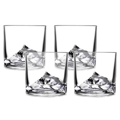 LIITON Heavy Crystal Whiskey Glasses Gift Set, Thick Freezable Bourbon Glass 1lb Each, Premium Whiskey Gifts for Men, Frozen Crystal Chills Cocktails Featuring Grand Canyon Glasses Set of 2, 10 oz