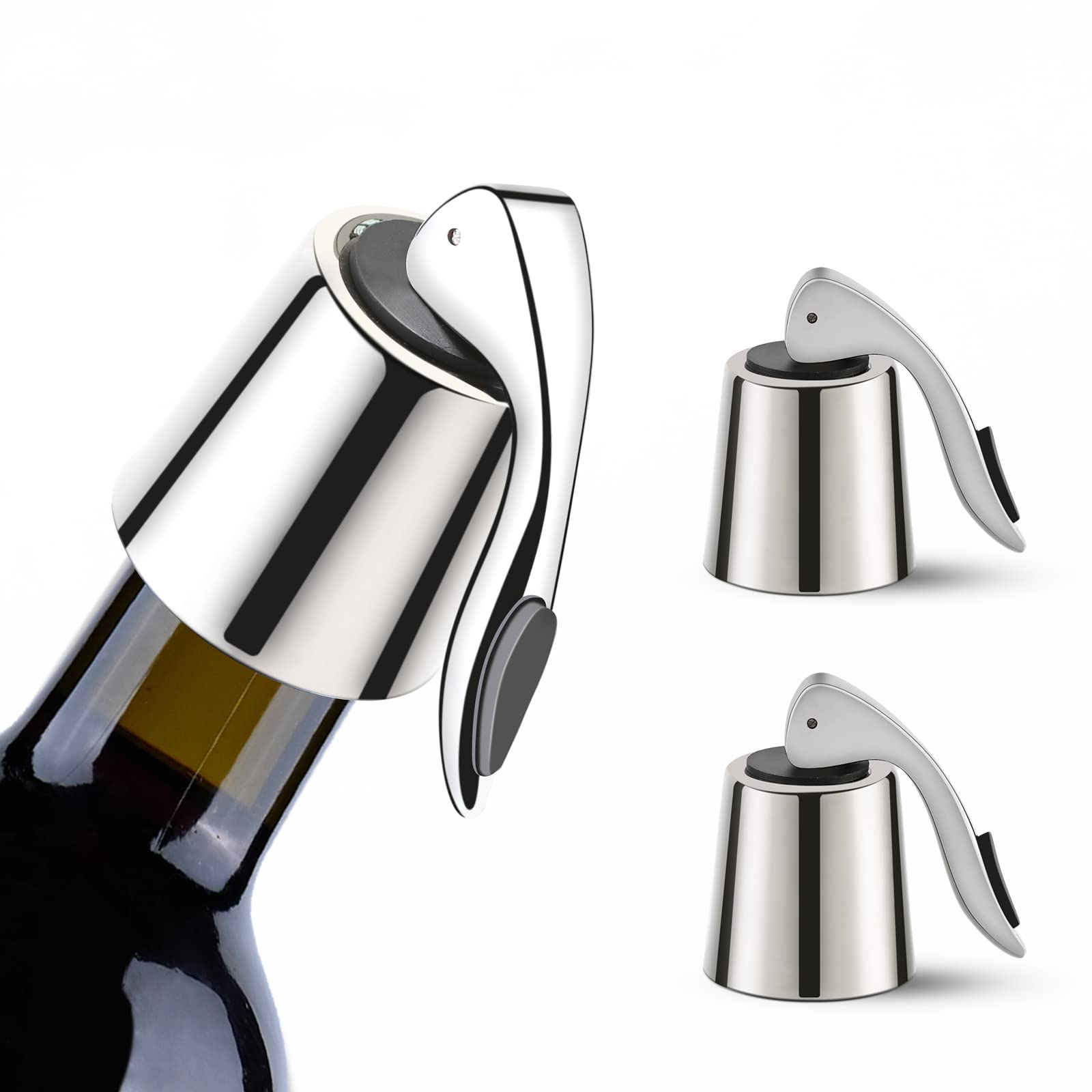 [2 PACK]Wine Bottle Stoppers,Real Vacuum Wine Stoppers,Reusable Wine Preserver,Wine Corks Keep Fresh,Best Gifts for Wine Lovers for christmas gifts.