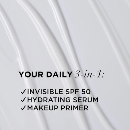 IT Cosmetics Hello Sunshine Invisible Sunscreen for Face SPF 50 - Sunscreen, Hydrating Serum &amp; Makeup Primer - 1% Pro-Vitamin B5 &amp; Hyaluronic Acid - HSA/FSA Eligible - No White Cast - 1.69 fl oz