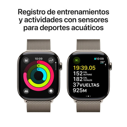 Apple Watch Series 10 [GPS 46mm] Smartwatch with Jet Black Aluminium Case with Black Sport Band. Fitness Tracker, ECG App, Always-On Retina Display, Water-Resistant