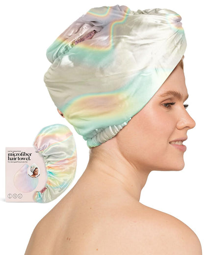 Kitsch Microfiber Hair Towel Wrap - Quick Dry Curly Hair Wraps for Women Wet Hair | Microfiber Towel for Hair | Hair Drying Towel Wrap | Hair Towels for Women | Hair Turban for Wet Hair (Blush)
