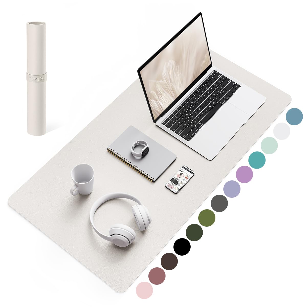 Non-Slip Desk Pad,Mouse Pad,Waterproof PVC Leather Desk Table Protector,Ultra Thin Large Desk Blotter, Easy Clean Laptop Desk Writing Mat for Office Work/Home/Decor(Pink, 23.6&quot; x 13.7&quot;)