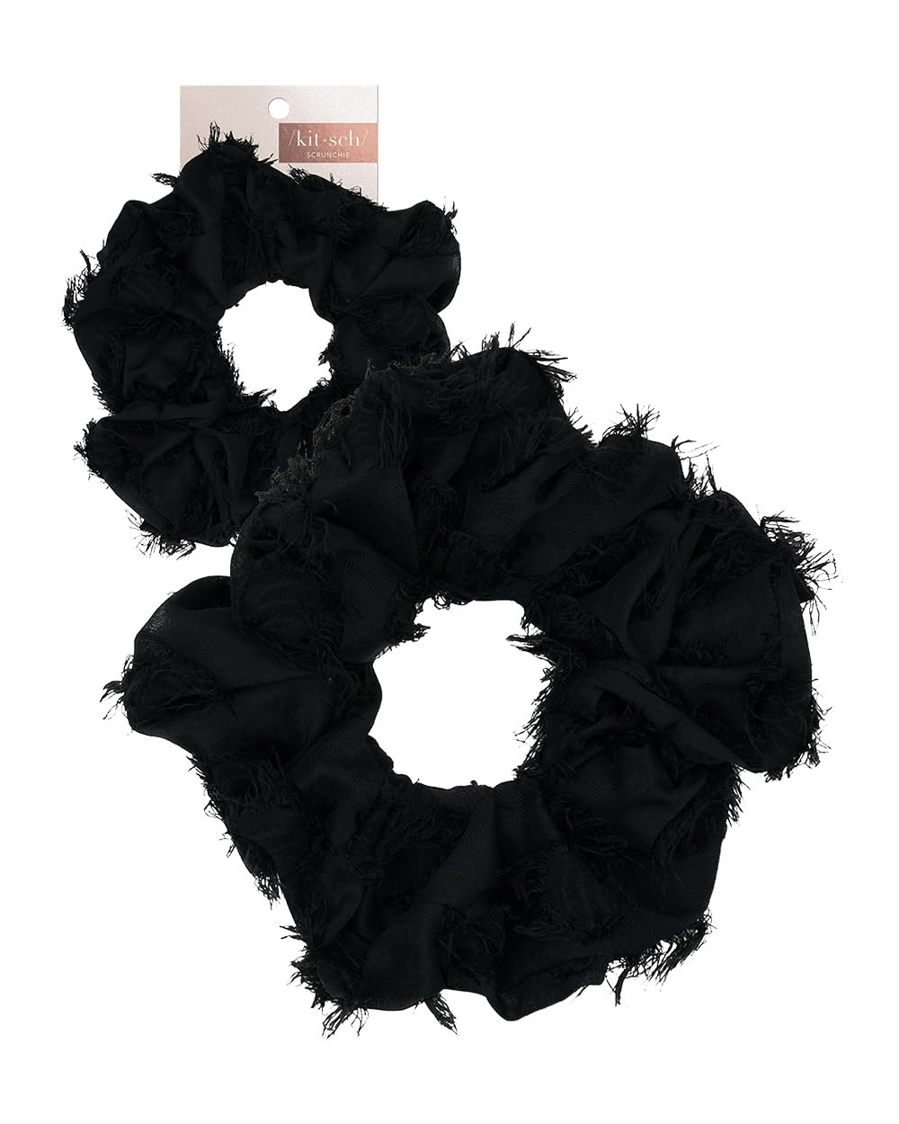 Kitsch 5 Count Velvet Hair Scrunchies for Women - Hair Ties for Thick Hair, Girls, Women, Cute Scrunchies, Soft Hair Accessories, Blush/Mauve