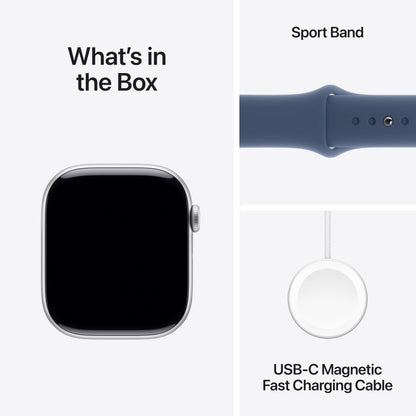 Apple Watch Series 10 [GPS 46mm] Smartwatch with Jet Black Aluminium Case with Black Sport Band. Fitness Tracker, ECG App, Always-On Retina Display, Water-Resistant