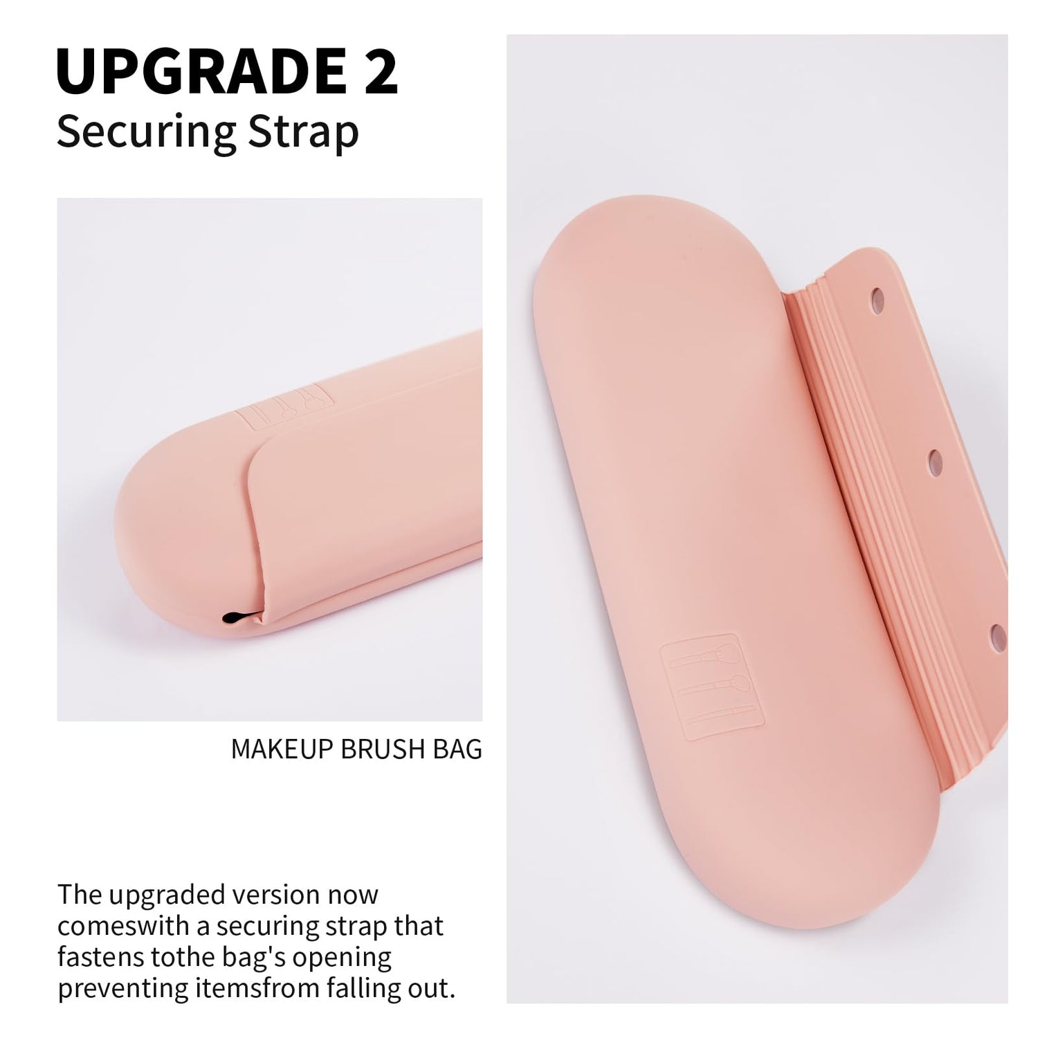 AGIKET Silicone Makeup Brush Holder Travel Cosmetic Bag：Soft Portable Cosmetic Face Brushes Holder with Upgrade Anti-Fall Out Magnetic Closure, Large Travel Makeup Brush Case - Walnut