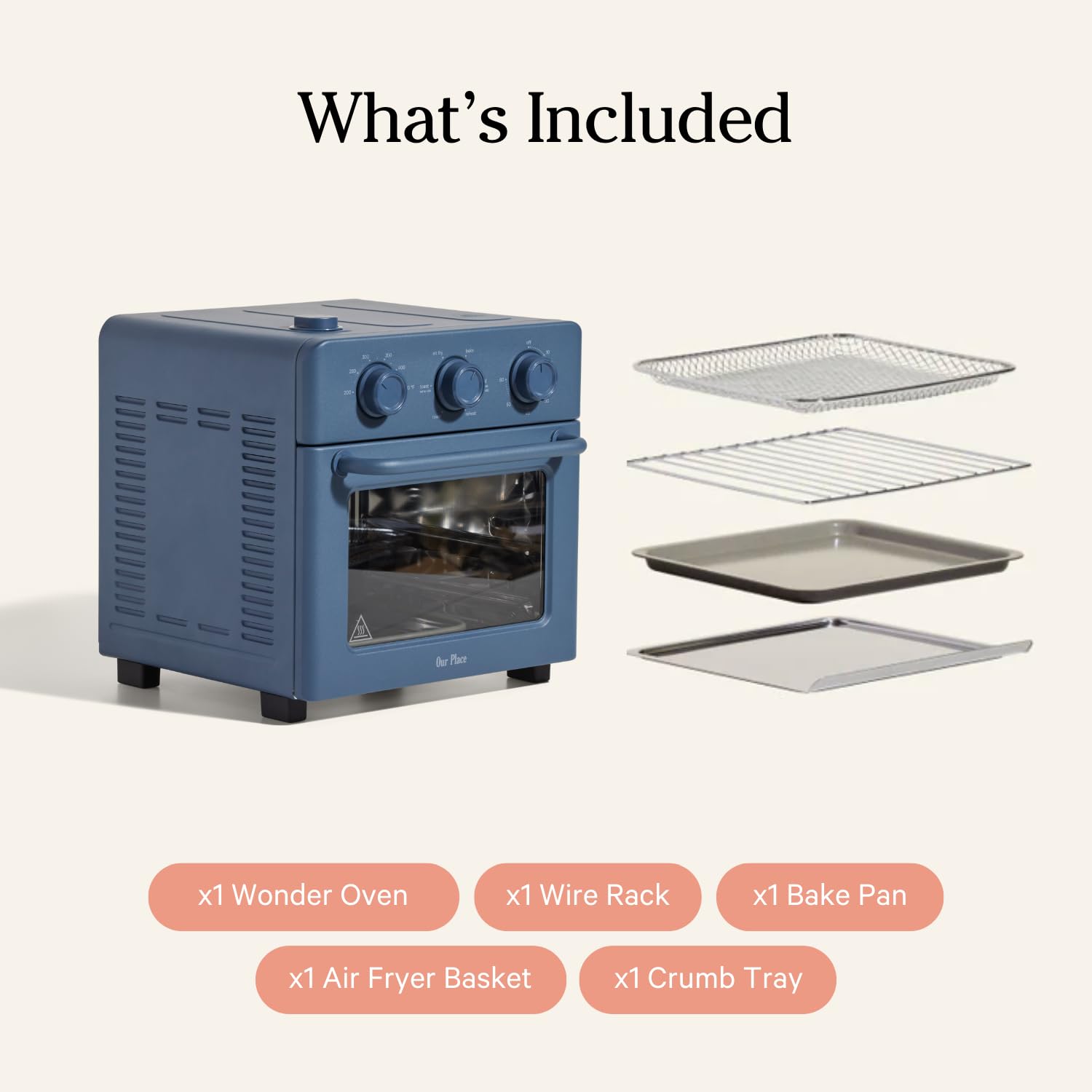 Our Place Wonder Oven | 6-in-1 Air Fryer &amp; Toaster Oven with Steam Infusion | Compact, Countertop Friendly, Fast Preheat, Multifunctional | Air Fry, Toast, Roast, Bake, Reheat &amp; Broil | Steam