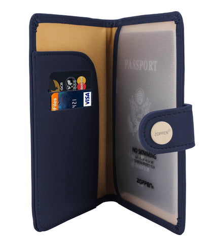 Zoppen RFID Blocking Travel Passport Holder Cadanian Passport Cover Slim Id Card Case (