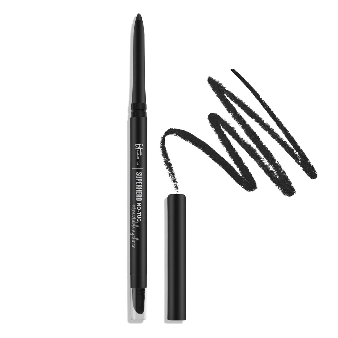 IT Cosmetics Superhero No-Tug Retractable Eyeliner - All-Day Wear, Waterproof Formula Won’t Smudge - With Avocado Oil, Chamomile Extract, Vitamin E &amp; Carnauba Wax - 0.008 oz