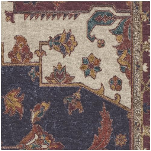 RUGGABLE Maral Heriz Washable Rug - Perfect Vintage Area Rug for Living Room Bedroom Kitchen - Pet &amp; Child Friendly - Stain &amp; Water Resistant - Creme 3&