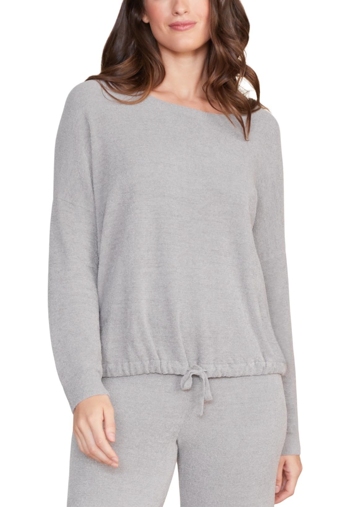 Barefoot Dreams CozyChic Ultra Lite Slouchy Pullover for Women, Ultra Soft Long Sleeve, Crew Neck Pullover