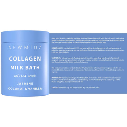 Creamy Coconut Collagen Milk Bath Soak powder Moisturize &amp; Soften Skin – Vanilla Jasmine Luxury Spa Bubble Bath Salt Mother&