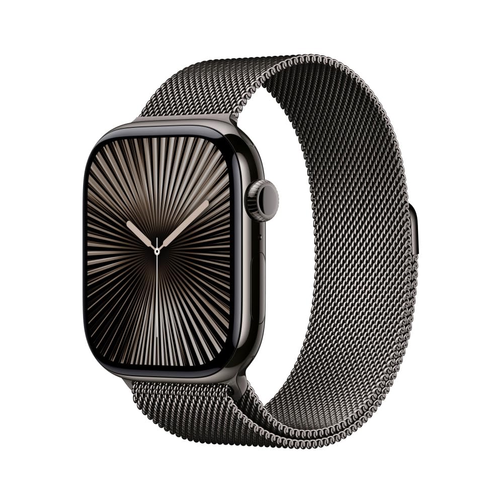 Apple Watch Series 10 [GPS 46mm] Smartwatch with Jet Black Aluminium Case with Black Sport Band. Fitness Tracker, ECG App, Always-On Retina Display, Water-Resistant