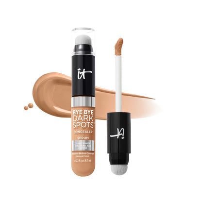 IT Cosmetics Bye Bye Dark Spots Concealer + Brightening Serum – 2% Niacinamide, Hyaluronic Acid &amp; Caffeine - Medium Coverage, Natural Finish, All Skin Types - 0.22 fl oz