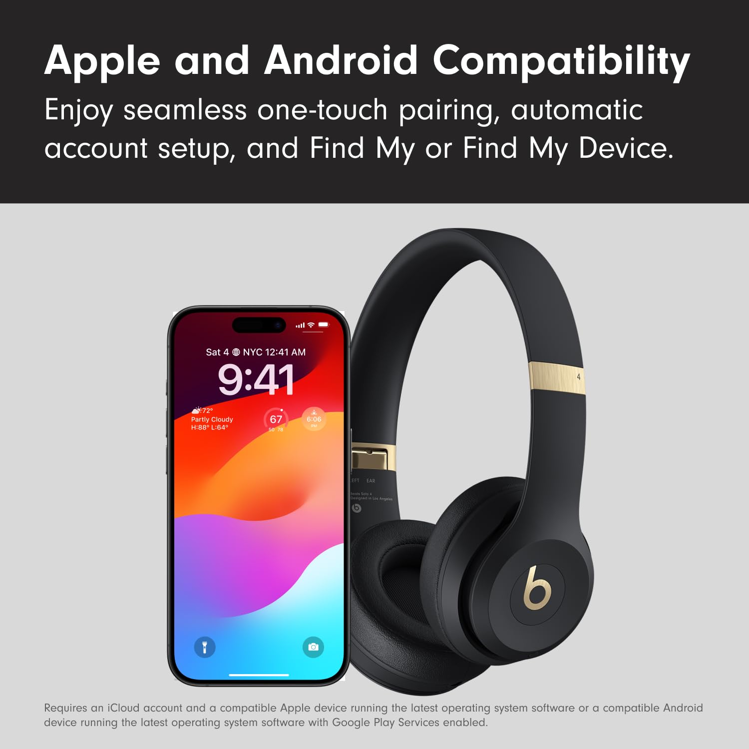 Beats Solo 4 - Wireless Bluetooth On-Ear Headphones, Apple &amp; Android Compatible, Up to 50 Hours of Battery Life - Cloud Pink