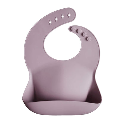 mushie Silicone Baby Bib | Adjustable Fit Waterproof Bibs (Whales)