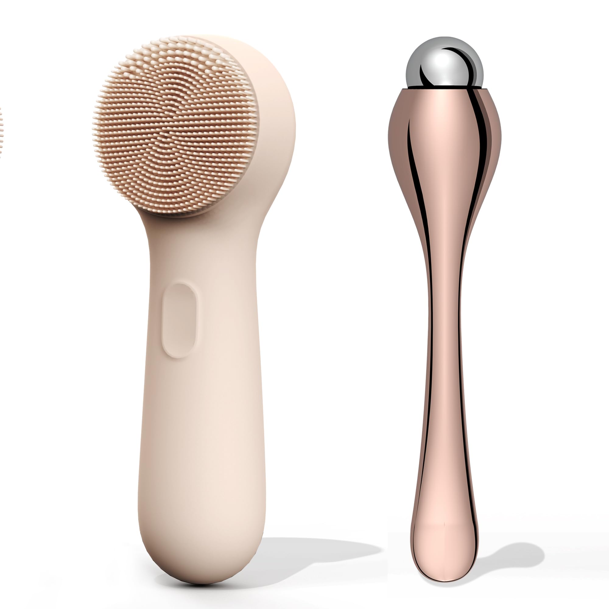 Silicone Face Scrubber, NågraCoola CLIE 2.0 Facial Cleansing Brush, Rechargeable, Waterproof Face Scrub Brush for Cleansing, Exfoliating, Massaging, Electric Facial Exfoliator for Women and Men - Oat