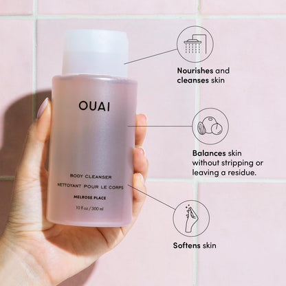OUAI Body Cleanser, St. Barts - Foaming Body Wash with Jojoba Oil and Rosehip Oil to Hydrate, Nurture, Balance and Soften Skin - Paraben, Phthalate and Sulfate Free Skin Care Products - 10 Oz