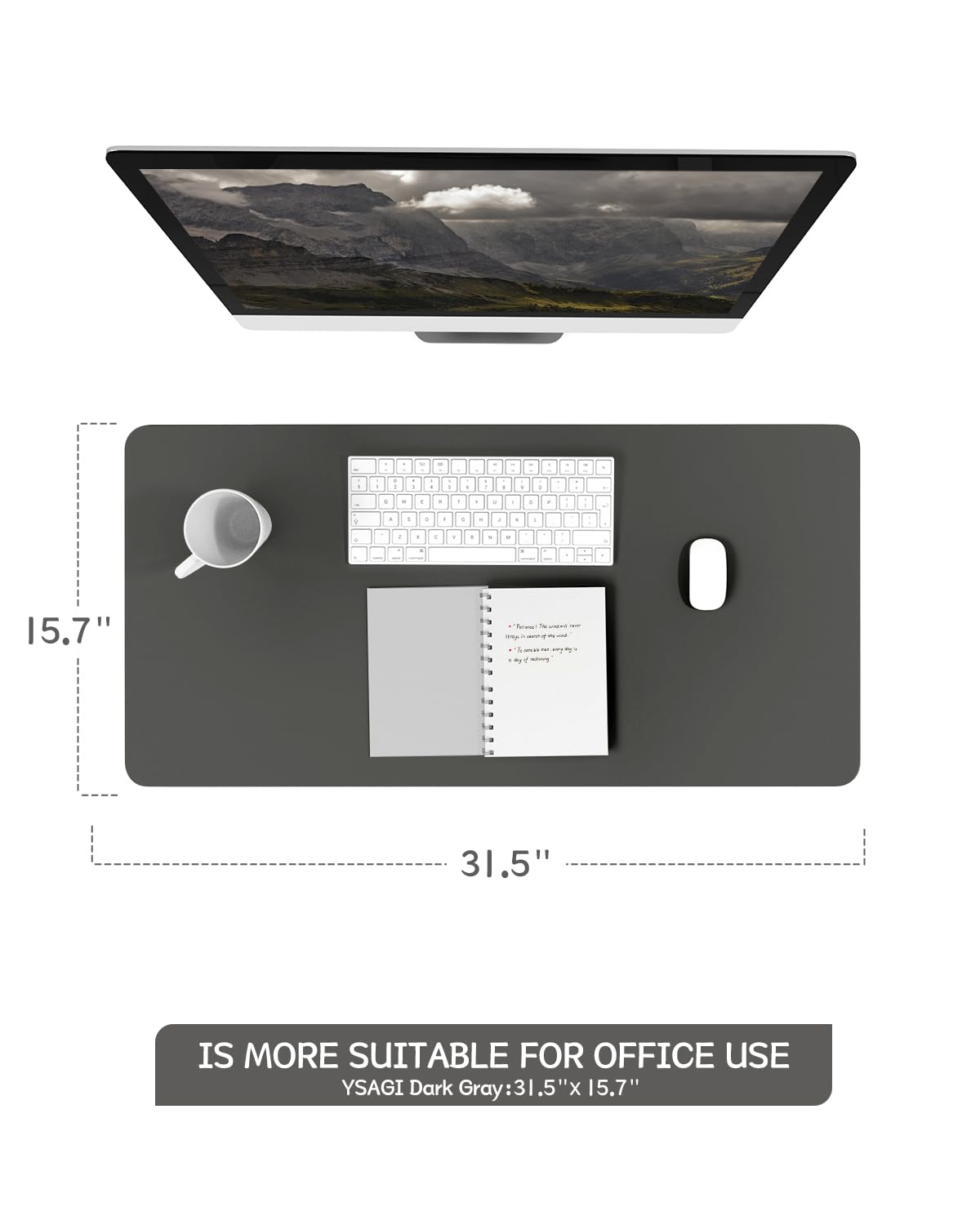 Non-Slip Desk Pad,Mouse Pad,Waterproof PVC Leather Desk Table Protector,Ultra Thin Large Desk Blotter, Easy Clean Laptop Desk Writing Mat for Office Work/Home/Decor(Pink, 23.6&quot; x 13.7&quot;)