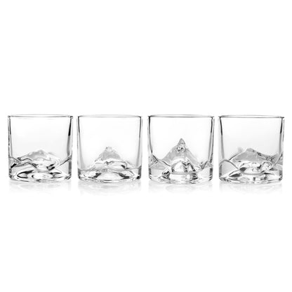 LIITON Heavy Crystal Whiskey Glasses Gift Set, Thick Freezable Bourbon Glass 1lb Each, Premium Whiskey Gifts for Men, Frozen Crystal Chills Cocktails Featuring Grand Canyon Glasses Set of 2, 10 oz