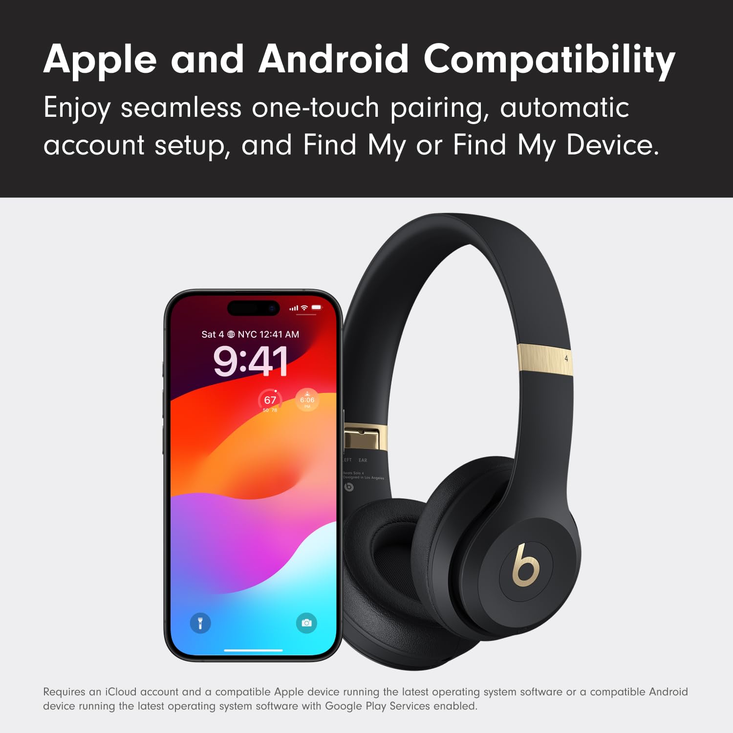 Beats Solo 4 - Wireless Bluetooth On-Ear Headphones, Apple &amp; Android Compatible, Up to 50 Hours of Battery Life - Cloud Pink