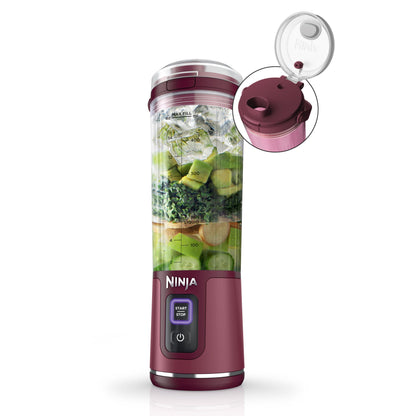 Ninja Blast Portable Blender, Cordless, 18oz. Vessel, Personal Blender For-Shakes and Smoothies, BPA Free, Leakproof-Lid and Sip Spout, USB-C Rechargeable, Dishwasher Safe Parts, Tinted Pink, BC151PK