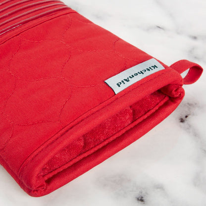 KITCHENAID Quilted Cotton Terry Cloth Oven Mitt, Pot Holder, Kitchen Towel 4-Pack Set, Heat Resistant, Silicone Grip, Gift Set, Milkshake, 16&quot;x26&quot;, 7&quot;x13&quot; &amp; 7&quot;x10&quot;