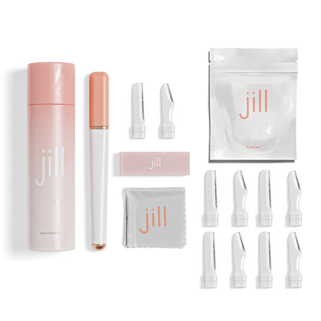 Jill Dermaplane Razor Starter Kit + 4 Shave Sets, 8 Dermaplane Refill Blades Bundle