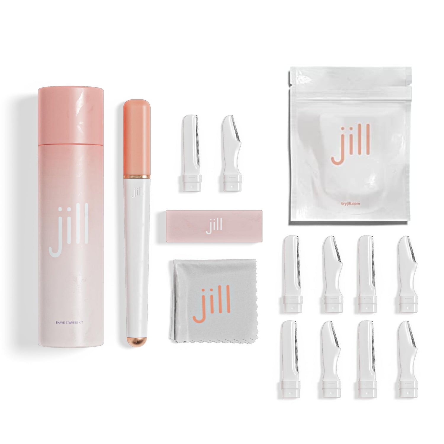 Jill Dermaplane Razor Starter Kit + 4 Shave Sets, 8 Dermaplane Refill Blades Bundle