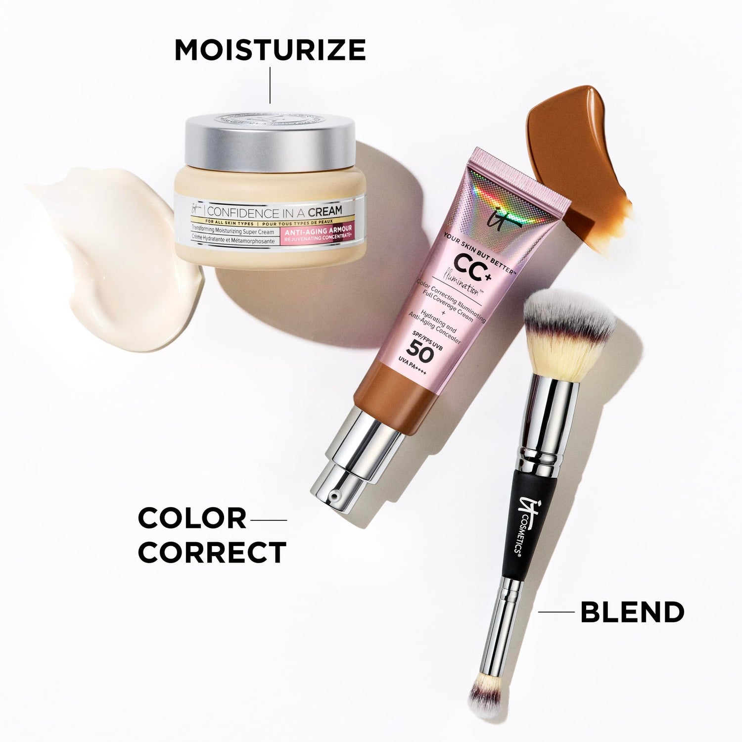 IT Cosmetics Your Skin But Better CC+ Cream Illumination - Color Correcting Cream, Full-Coverage Foundation, Hydrating Serum &amp; SPF 50+ Sunscreen Radiant Finish 1.08 fl oz