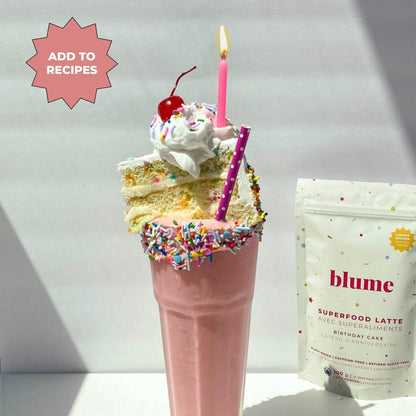 Blume Rose London Fog Latte with Zero Sugar or Caffeine - Certified Organic, Vegan and Gluten-Free - Tart Cherry &amp; Rosehips blend rich Antioxidant &amp; Vitamin to Ease Bloating and Boost Your Natural Glow - 30 Servings