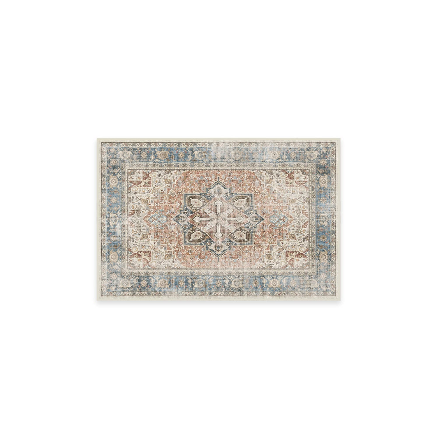 RUGGABLE Kamran Washable Rug - Perfect Vintage Area Rug for Living Room Bedroom Kitchen - Pet &amp; Child Friendly - Stain &amp; Water Resistant - Hazel 5&