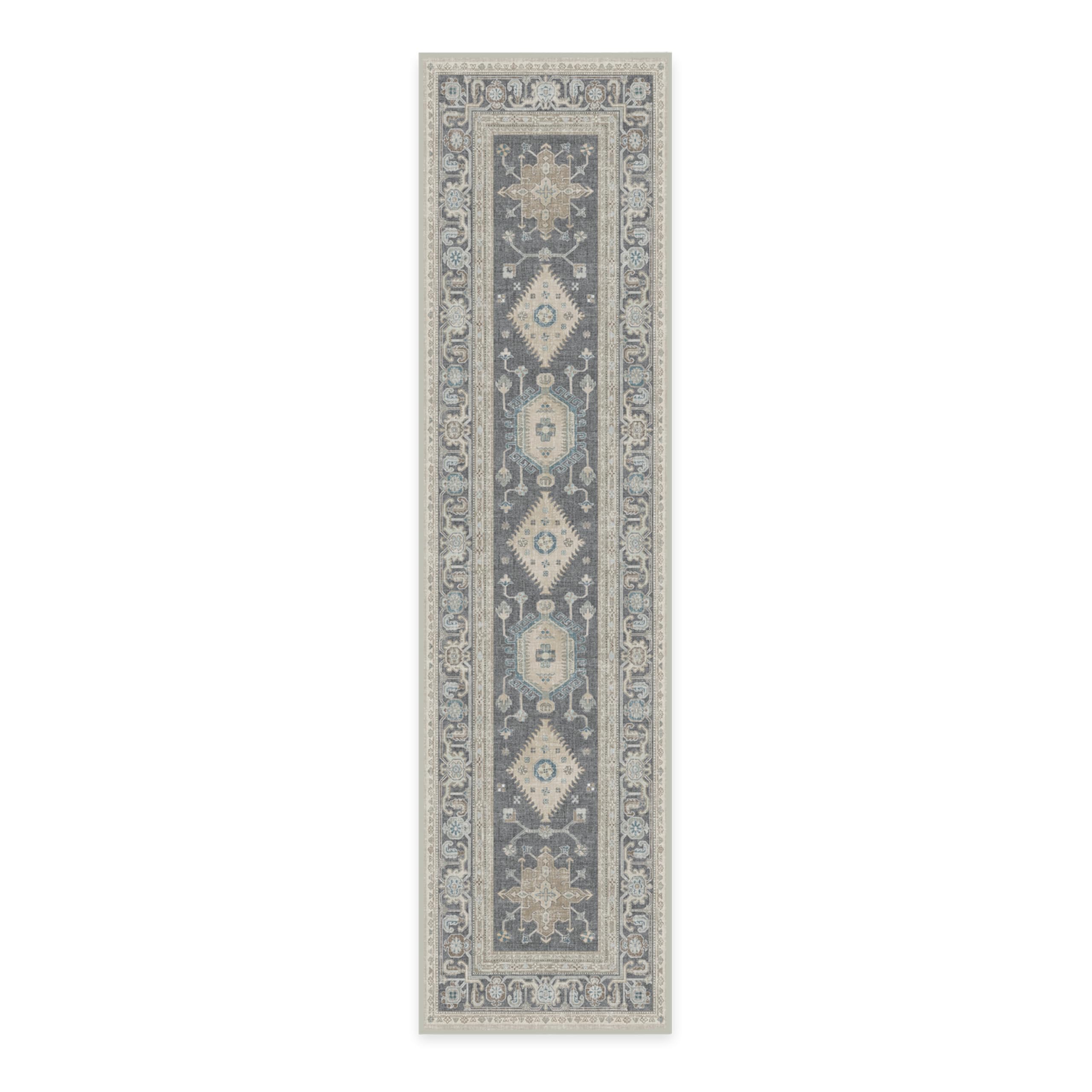 RUGGABLE – Cambria Ruby – Machine Washable Runner Rug – Pet &amp; Child Friendly – Stain &amp; Water Resistant – Non-Slip – 2.5&