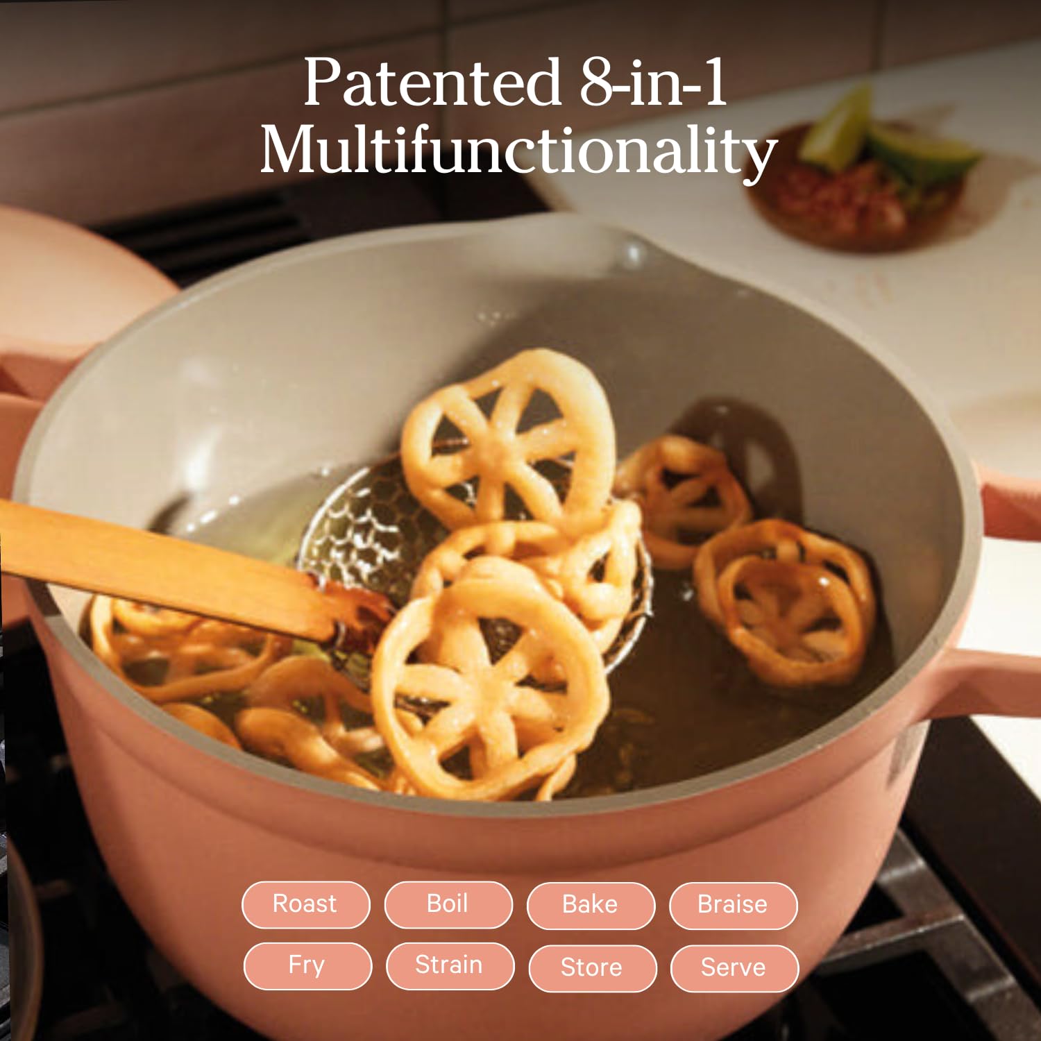 Our Place Perfect Pot - 5.5 Qt. Nonstick Ceramic Sauce Pan with Lid | Versatile Cookware for Stovetop and Oven | Steam, Bake, Braise, Roast | PTFE and PFOA-Free | Toxin-Free, Easy to Clean | Steam