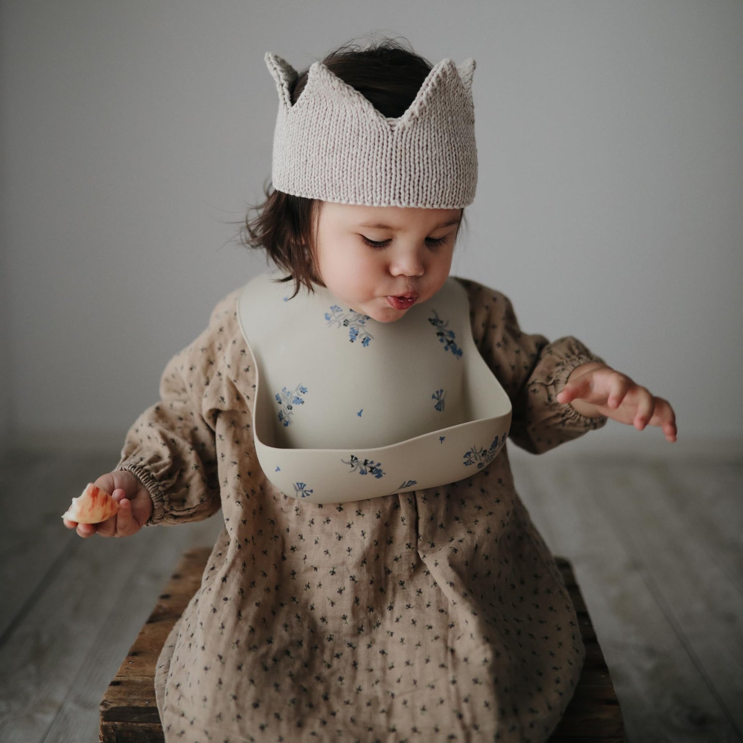 mushie Silicone Baby Bib | Adjustable Fit Waterproof Bibs (Whales)