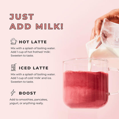 Blume Rose London Fog Latte with Zero Sugar or Caffeine - Certified Organic, Vegan and Gluten-Free - Tart Cherry &amp; Rosehips blend rich Antioxidant &amp; Vitamin to Ease Bloating and Boost Your Natural Glow - 30 Servings