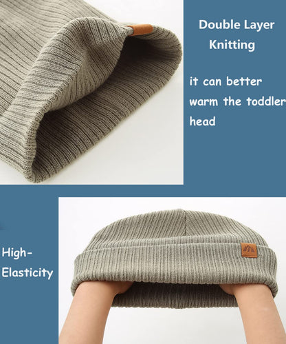 LMLALML Beanie for Toddler Boys Elegant Baby Beanie Knit Winter Hat for Kids