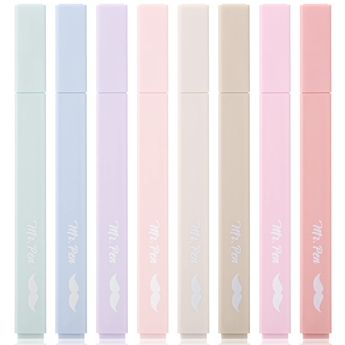Mr. Pen- Aesthetic Highlighters, 8 Pcs, Chisel Tip, Muted Pastel Color, No Bleed Bible Highlighter Pastel, Highlighters Assorted Colors, Pastel Highlighter Set, Aesthetic School Supplies