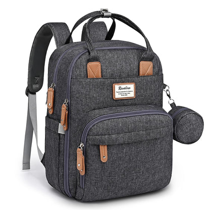 RUVALINO Diaper Bag Backpack, Multifunction Travel Pack Maternity Baby Changing Bags, Large Capacity, Waterproof, Beige