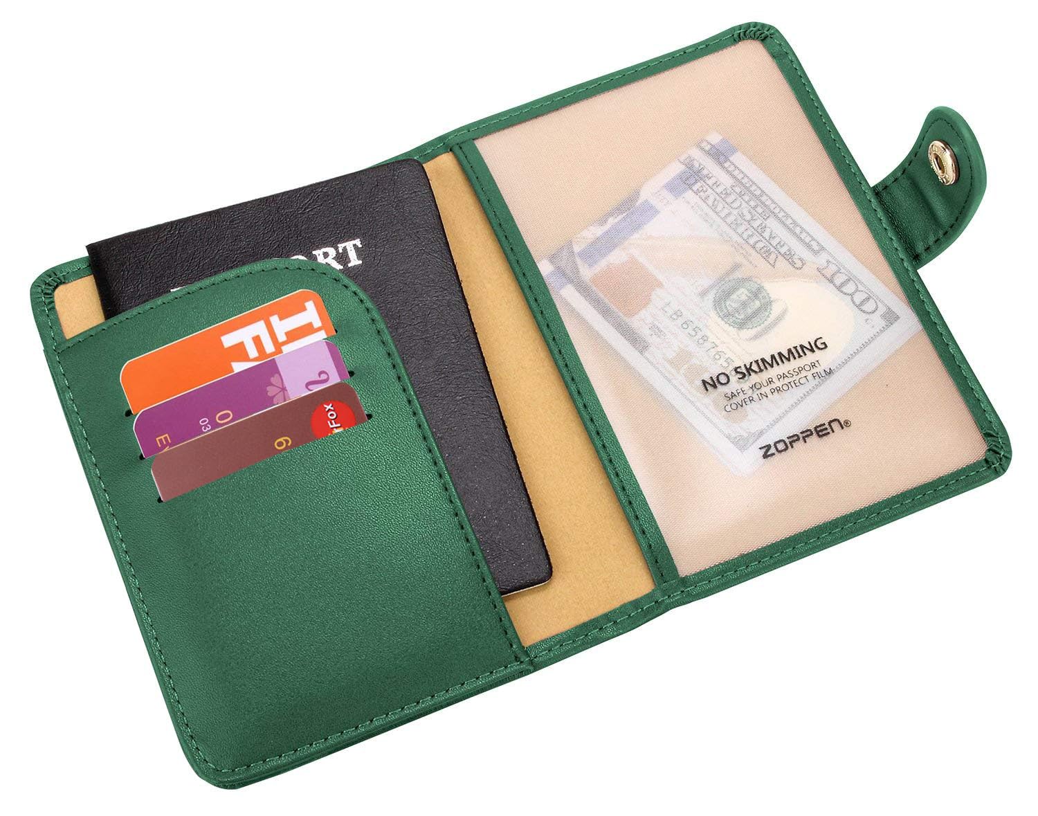 Zoppen RFID Blocking Travel Passport Holder Cadanian Passport Cover Slim Id Card Case (