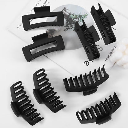 LuSeren Hair Clips for Women 4.3 Inch Large Hair Claw Clips for Women Thin Thick Curly Hair, Big Matte Banana Clips,Strong Hold jaw clips,Neutral Colors