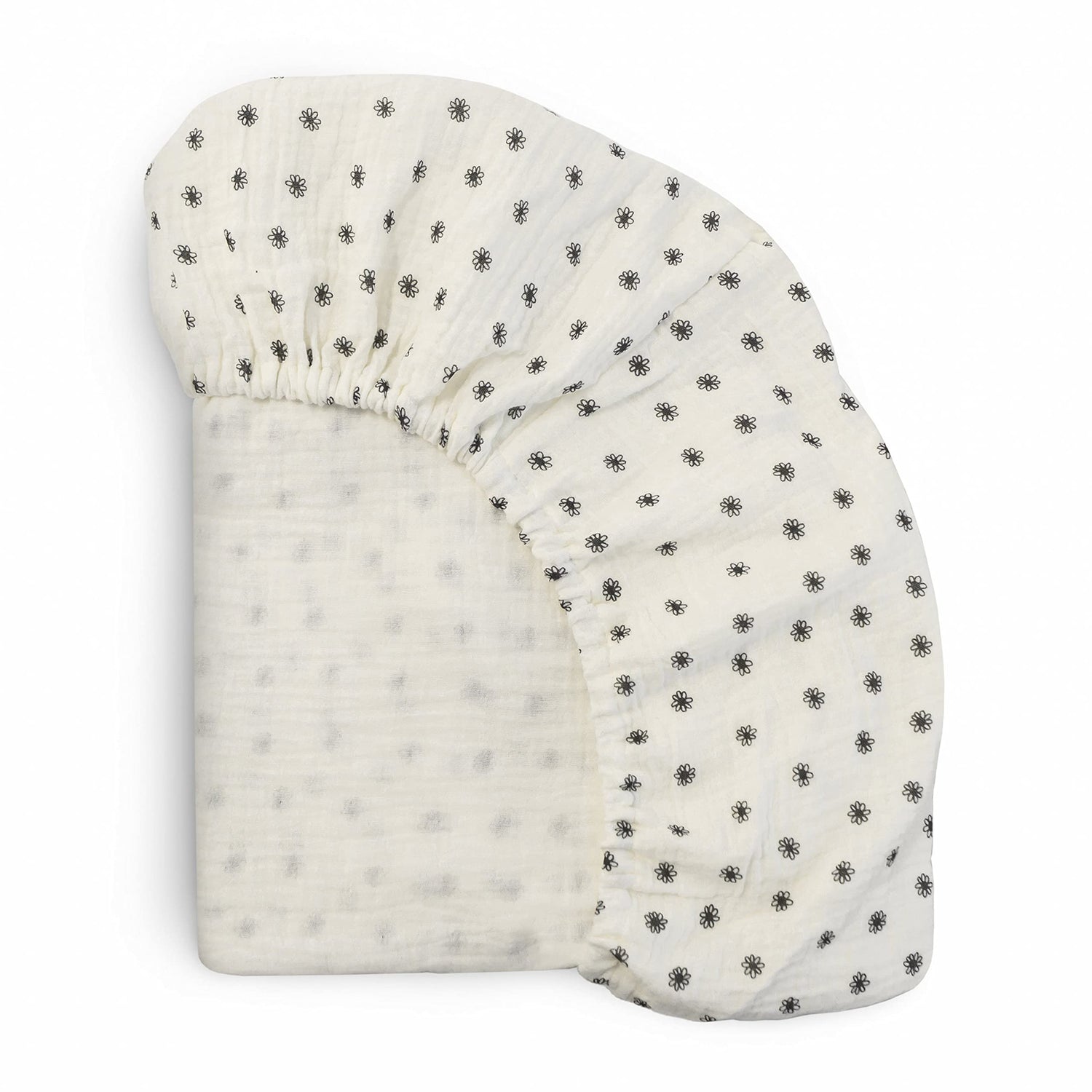 mushie Extra Soft Muslin Fitted Crib Sheet | 192 Thread Count | 28&quot;x 52&quot; (Fog)
