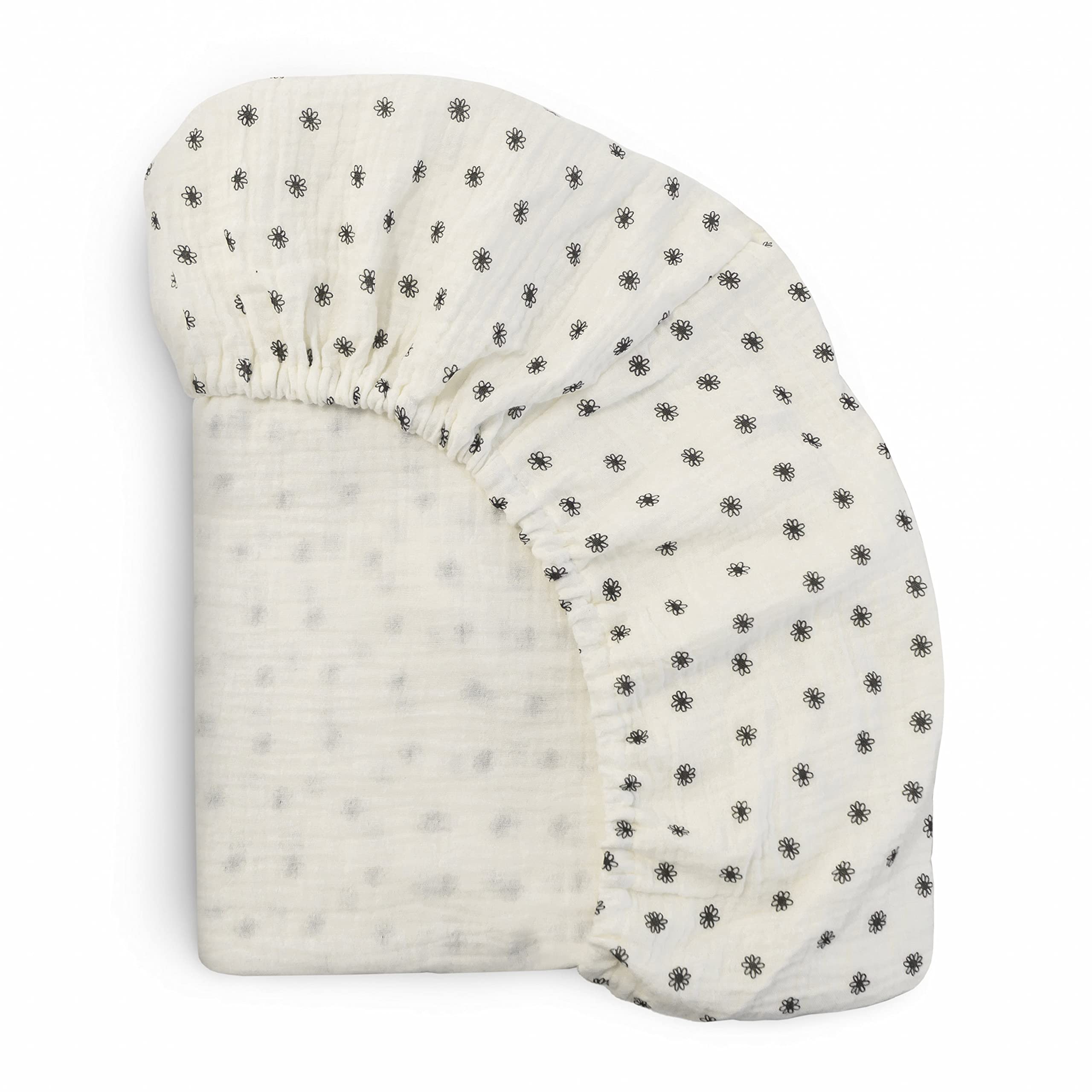mushie Extra Soft Muslin Fitted Crib Sheet | 192 Thread Count | 28&quot;x 52&quot; (Fog)