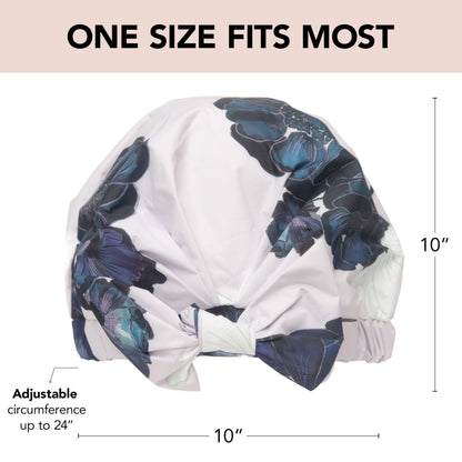 Kitsch Luxury Shower Cap for Women - Reusable Shower Cap for Long Hair with Non Slip Silicon Grip | Waterproof Hair Cap for Shower with One Size Fits Most | Stylish Hair Cover for Shower (Blush Dot)
