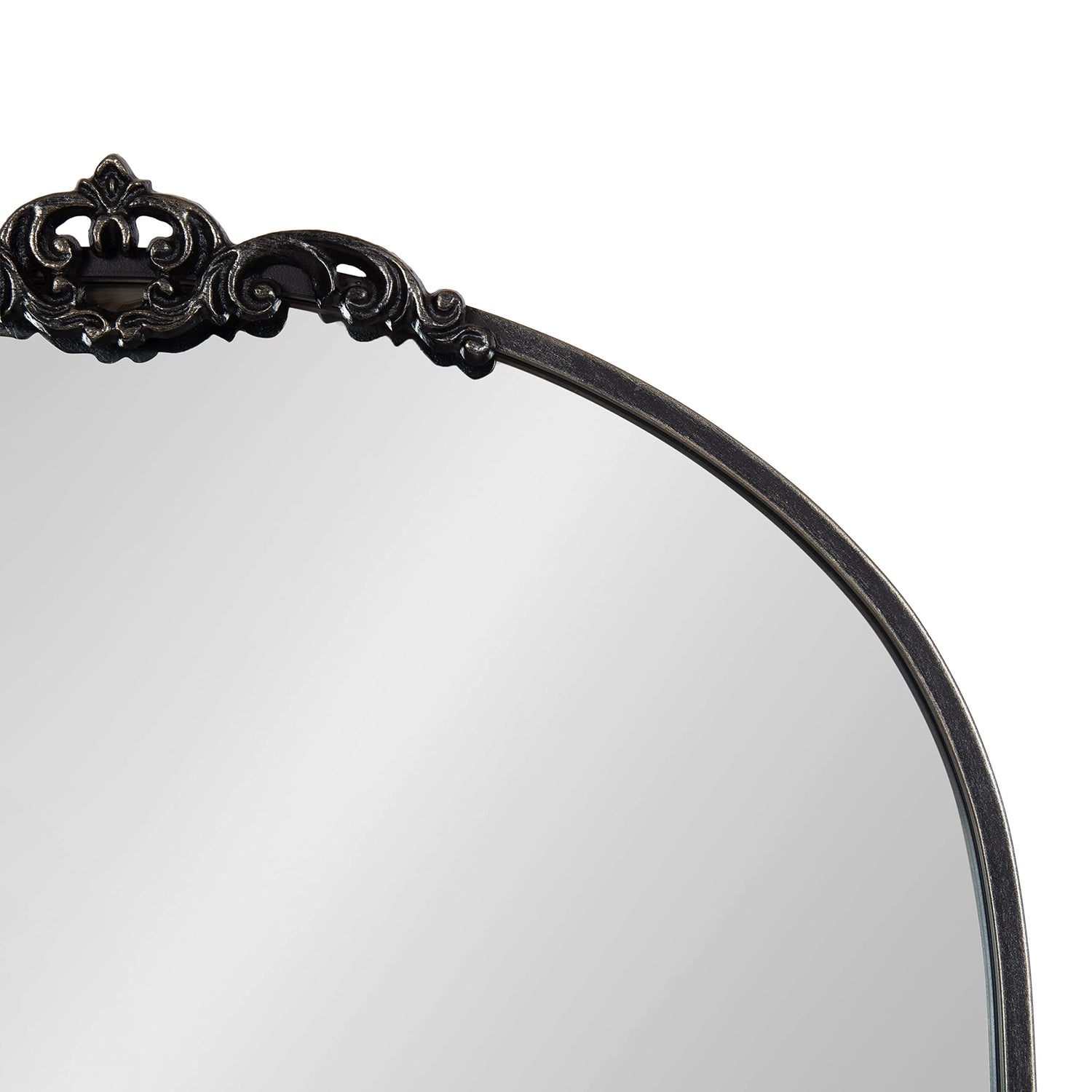 Kate and Laurel Myrcelle Traditional Arched Mirror, 25 x 33, Gold, Decorative Large Arch Mirror with Ornate Garland Detailing Along The Crown and Edges of The Frame