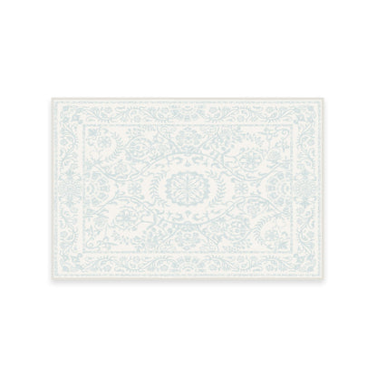 RUGGABLE Washable 2x3 Area Rug, Delphina Delft Blue, Premium Vintage Rugs for Living Room, Bedroom, Kitchen, Office, Classroom with Gripper Non Slip Pad