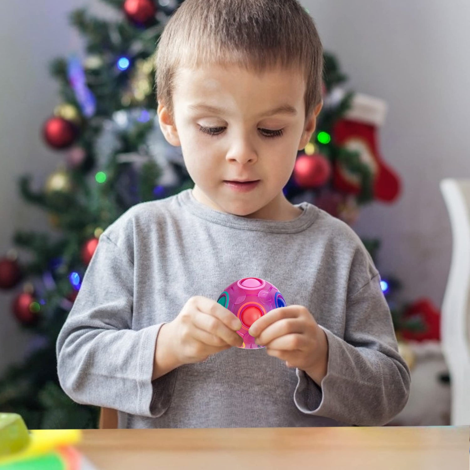 Vdealen Magic Rainbow Puzzle Ball- Fidget Ball Puzzle Game- Brain Teaser Toy for Boys &amp; Girls- Birthday Party Christmas Easter Gift Stocking Stuffers Toy for Kids Teens Adults- 2 Pack