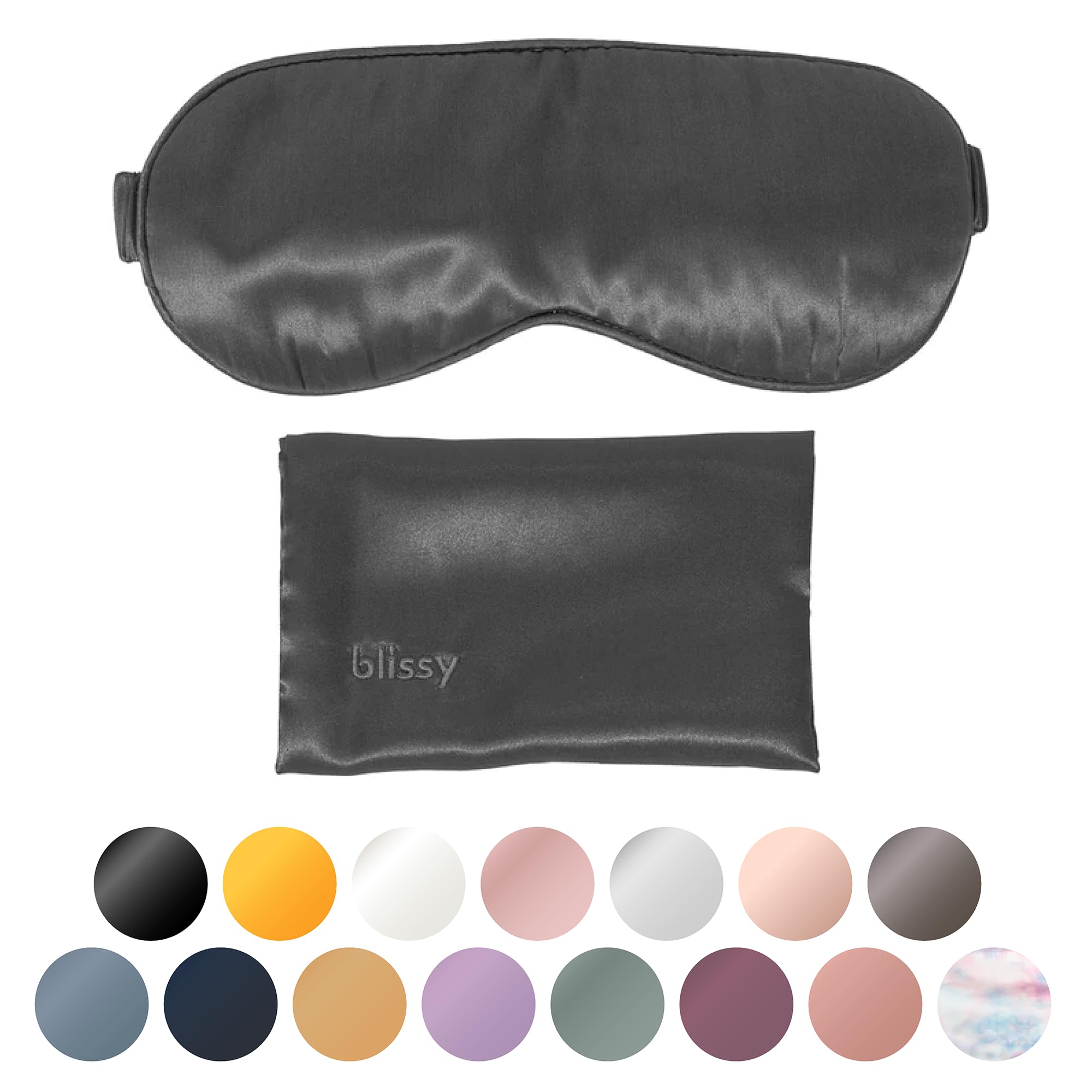 Blissy Silk Sleep Mask - Silk Eye Sleeping Mask for Women &amp; Men for Total Blackout - Silk Eye Mask - 100% Pure Mulberry Silk, 22 Momme 6a Fibers - Blindfold Silk Sleep Mask Side Sleeper Eye Cover