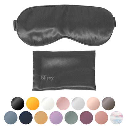 Blissy Silk Sleep Mask - Silk Eye Sleeping Mask for Women &amp; Men for Total Blackout - Silk Eye Mask - 100% Pure Mulberry Silk, 22 Momme 6a Fibers - Blindfold Silk Sleep Mask Side Sleeper Eye Cover