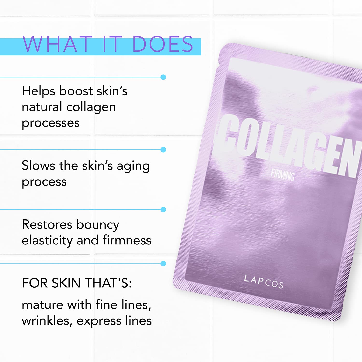 LAPCOS Rejuvenating Sheet Mask Variety Set, Korean Facial Sheet Masks, Moisturizing &amp; Restorative Skincare, 5-Pack